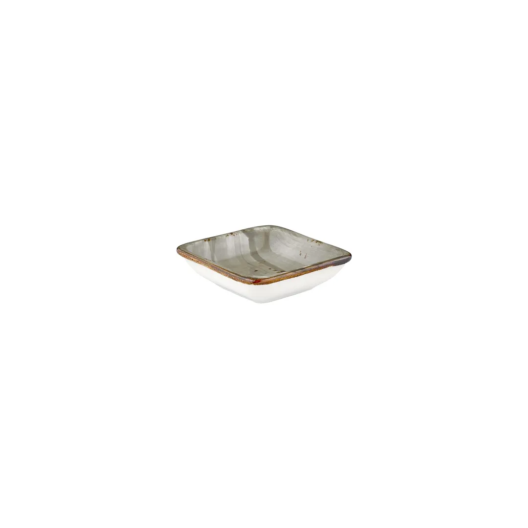 Turgla T-HASPAR13KS-24 Square Porcelain Bowl, 4" Diameter x 3.5" Depth, Brey Finish, General Usage