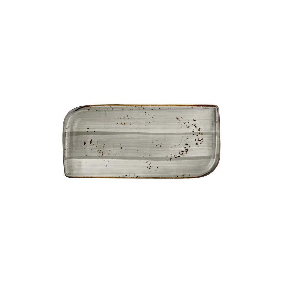 Turgla T-HASPAR34DT-6 Supreme Rectangular Porcelain Platter, Grey, 11.75" W x 7" D