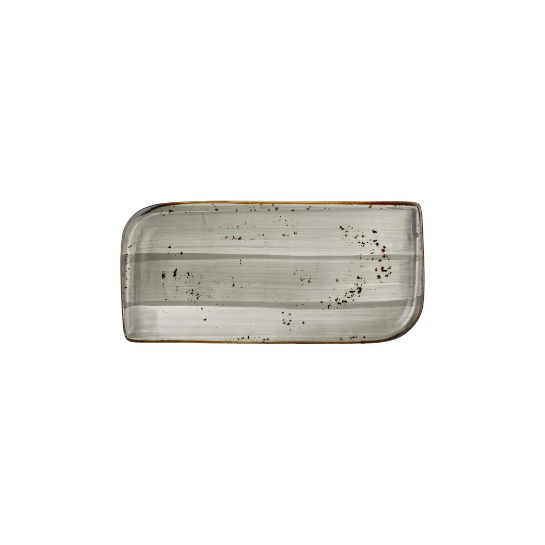 Turgla T-HASPAR34DT-6 Supreme Rectangular Porcelain Platter, Grey, 11.75" W x 7" D