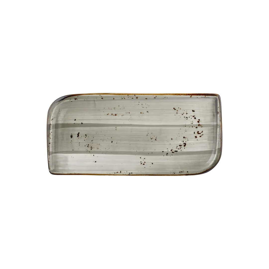 Turgla T-HASPAR38DT-6 Supreme Rectangular Porcelain Platter, Grey, 13.75" W x 6.25" D