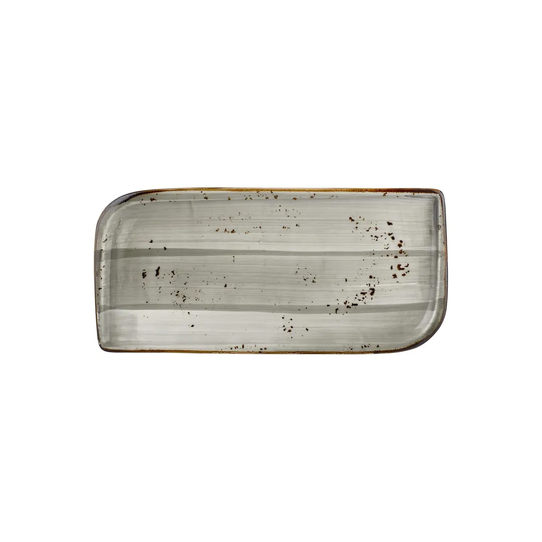 Turgla T-HASPAR38DT-6 Supreme Rectangular Porcelain Platter, Grey, 13.75" W x 6.25" D