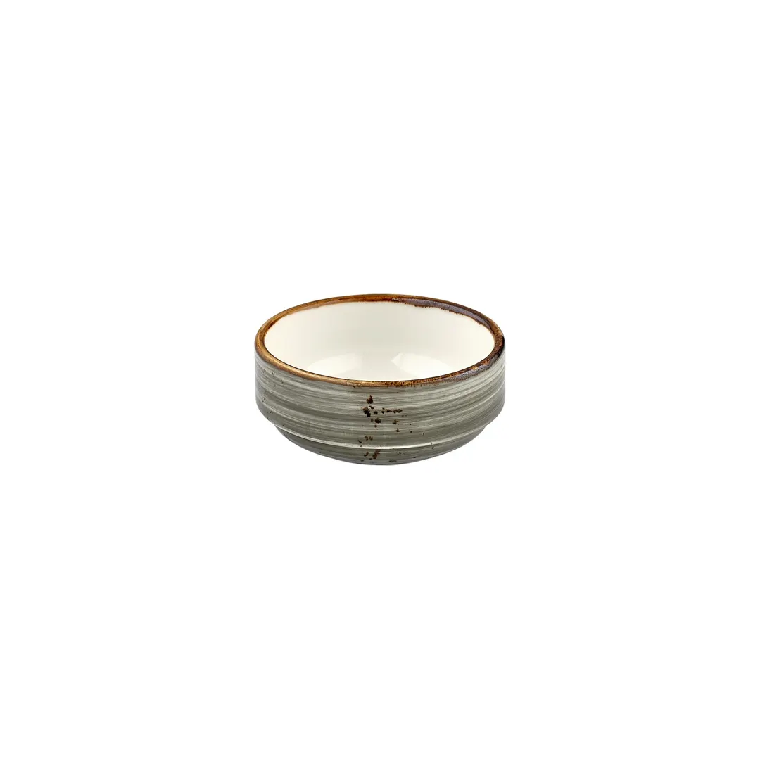 Turgla T-HASPGT12JO-12 Round Porcelain Bowl, 4.75" (5") Diameter, 12 oz Capacity, Grey