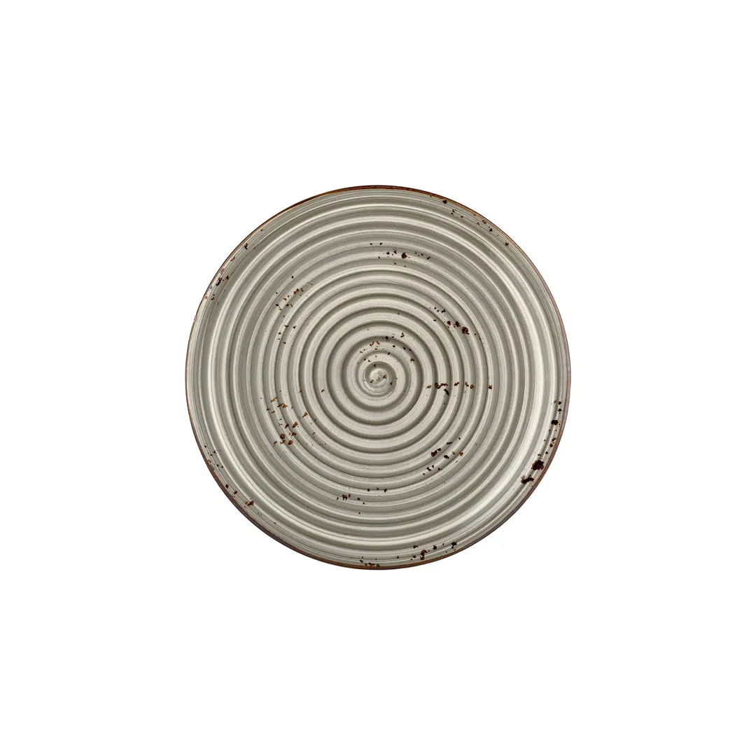 Turgla T-HASPZT27DZ-12 Round 10.75" Grey Porcelain Dinner Plate, 10.75" Diameter, Fine Gloss Finish