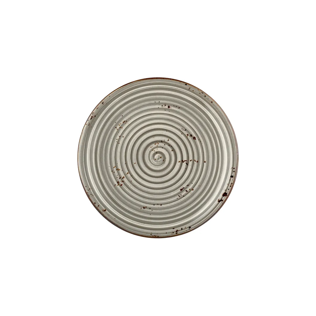 Turgla T-HASPZT27DZ-12 Round 10.75" Grey Porcelain Dinner Plate, 10.75" Diameter, Fine Gloss Finish