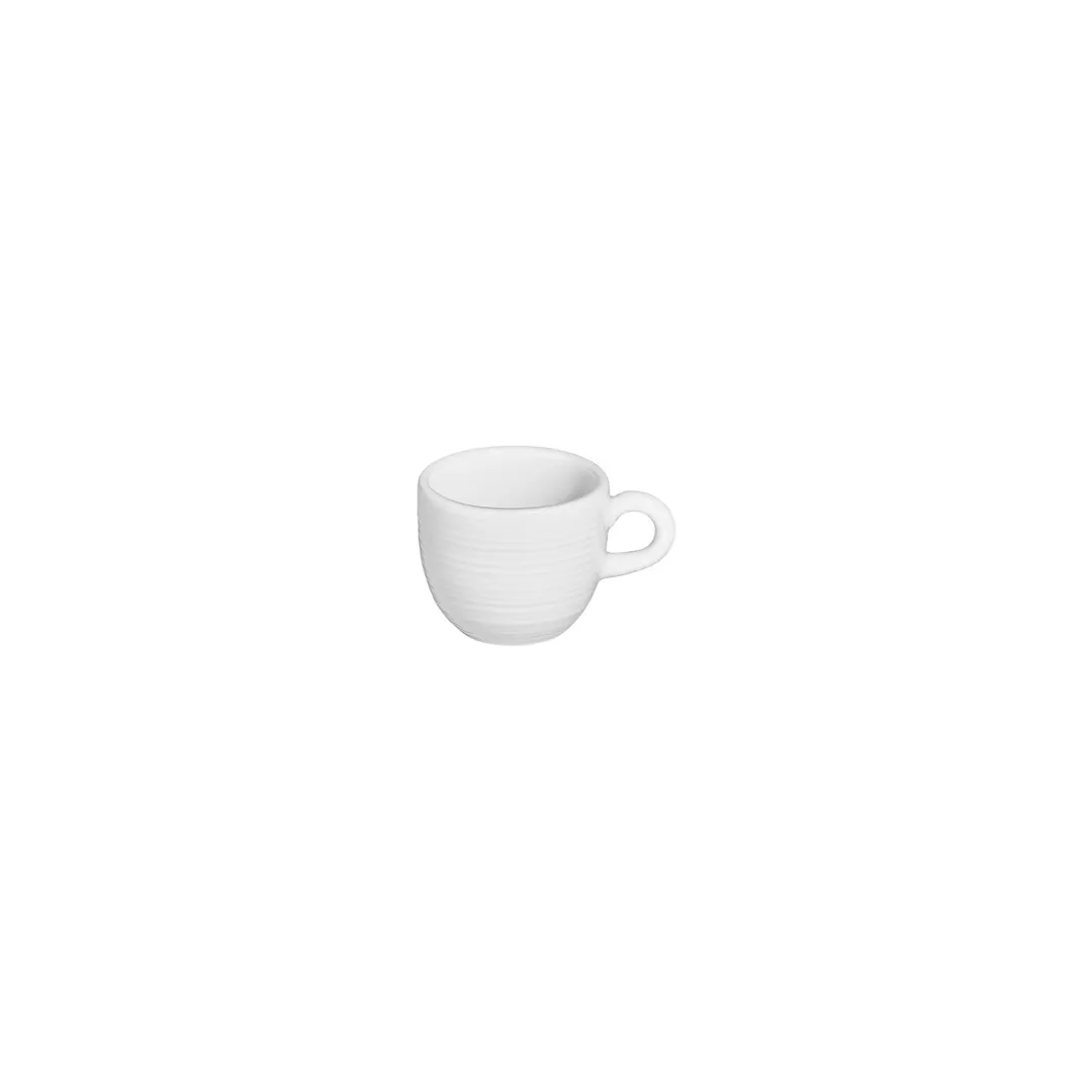 Turgla T-HL01KF-12 Helix Espresso Cup, 2.25" Diameter, 3 oz Capacity, Round Warm White Porcelain