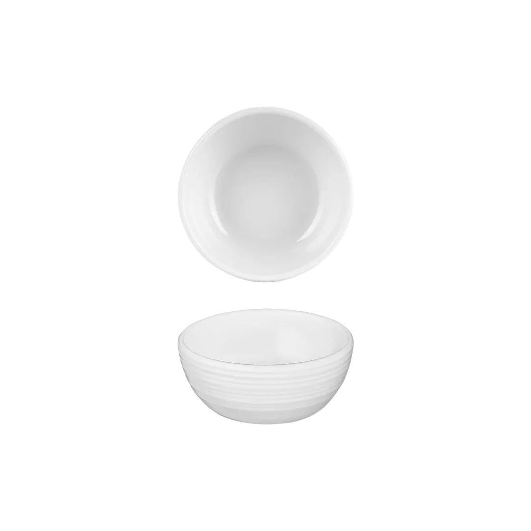 Turgla T-HL07KS-24 Round Porcelain Bowl, 2.75" Diameter, 2 oz Capacity, Warm White