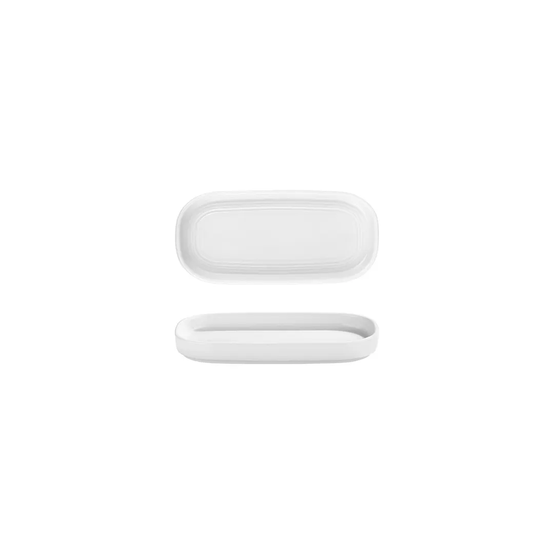 Turgla T-HL205OV-12 Warm White Porcelain Oval Platter, 7.75" W x 3.75" D, Dinnerware