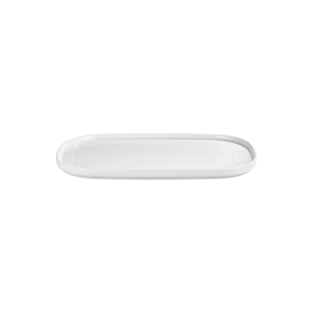 Turgla T-HL34OV-6 Oval Porcelain Platter, Warm White, 13.5" W x 9" D, Elegant Dinnerware Serving Tray