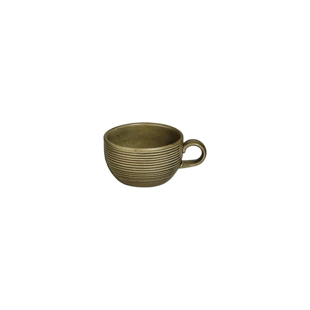 Turgla T-HLBB01CPF-12 Bamboo Cup, 4" Diameter, 9 oz Capacity, Round Green Porcelain