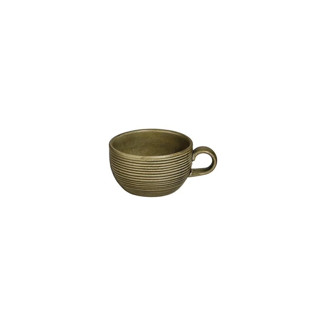 Turgla T-HLBB01CPF-12 Bamboo Cup, 4" Diameter, 9 oz Capacity, Round Green Porcelain