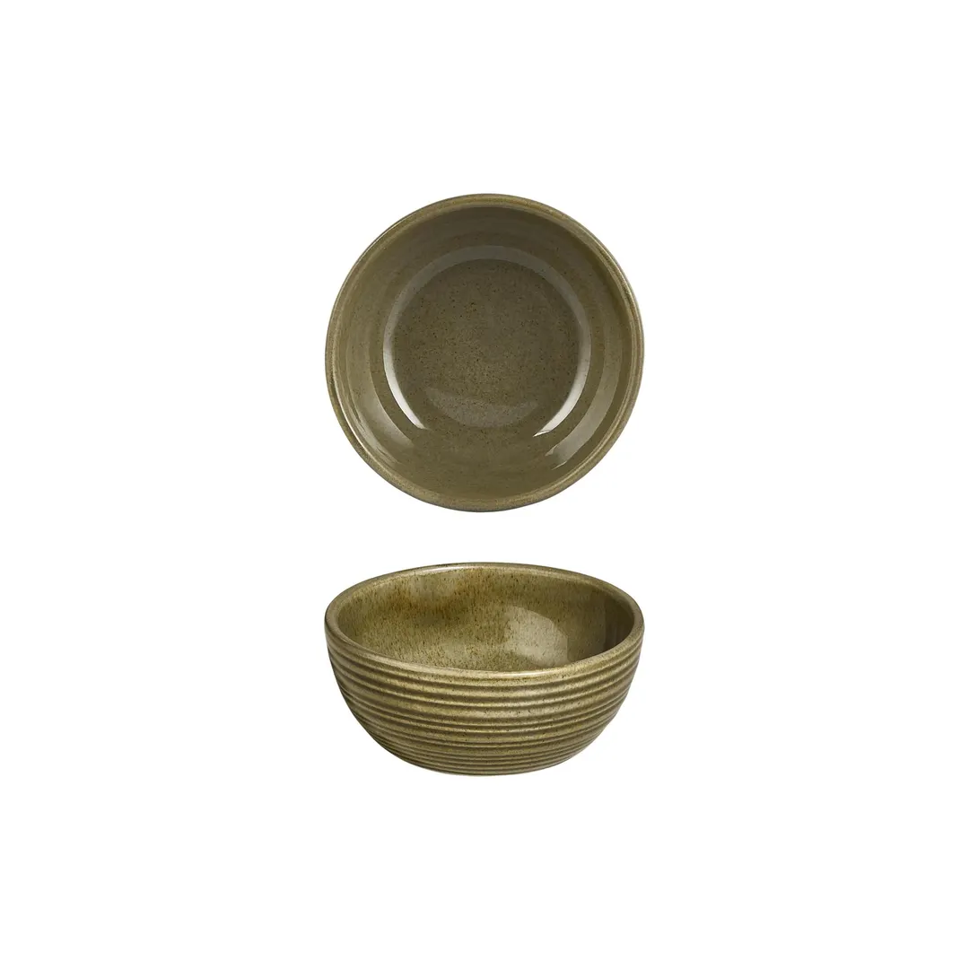 Turgla T-HLBB07KS-24 Bamboo Bowl, 3" Diameter Round Green Porcelain, 2 oz Capacity, General Usage