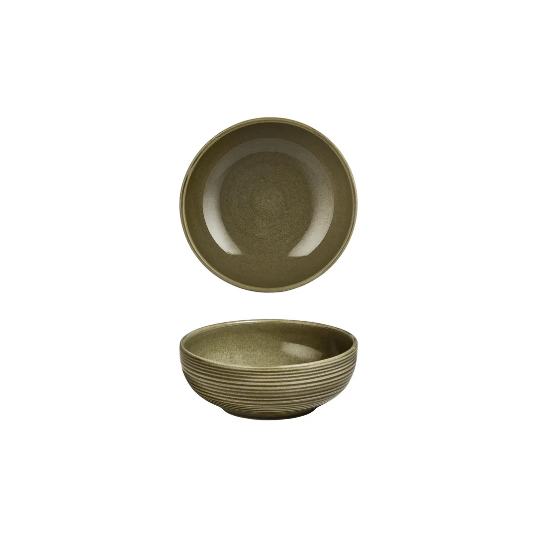 Turgla T-HLBB16KS-12 - Round 6" Green Porcelain Bowl, 25 Oz Capacity, General Usage Tableware