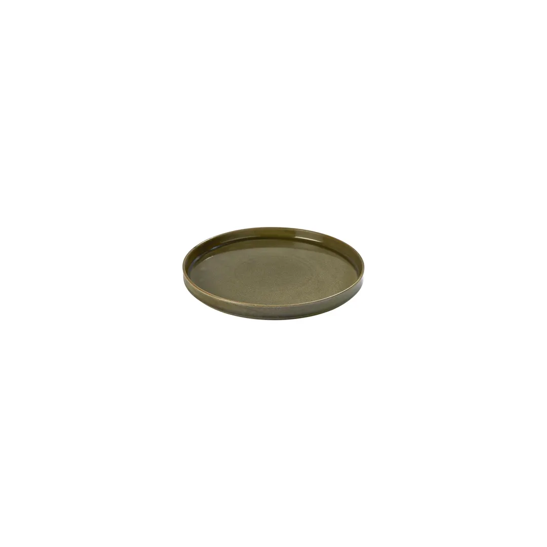 Turgla T-HLBB16RD-6 - 6.25" Round China Plate, Porcelain Material, Green Finish, Elegant Diningware
