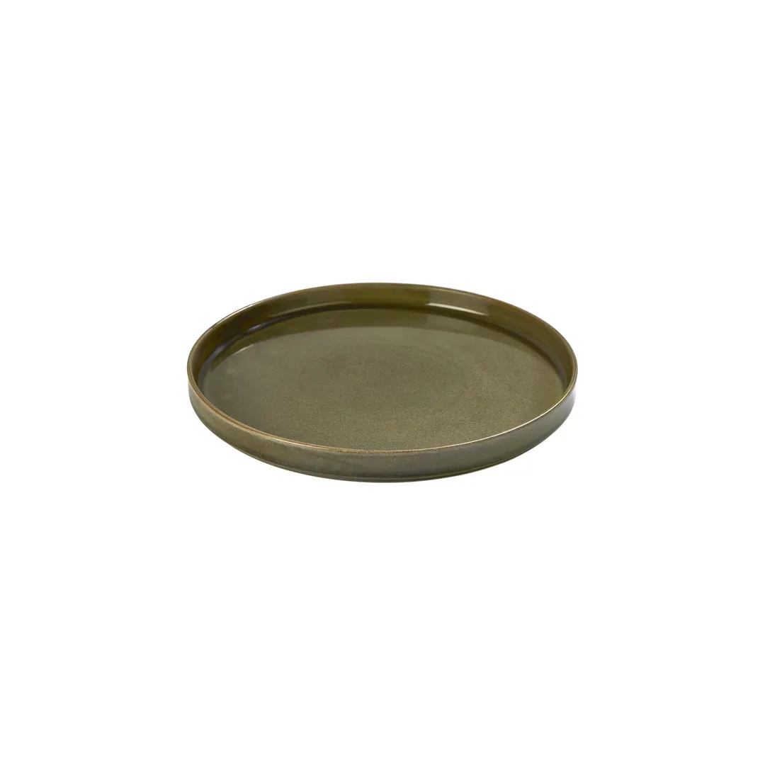 Turgla T-HLBB27RD-6 Round 10.75" Green Porcelain Dinner Plate, Fine China Tableware
