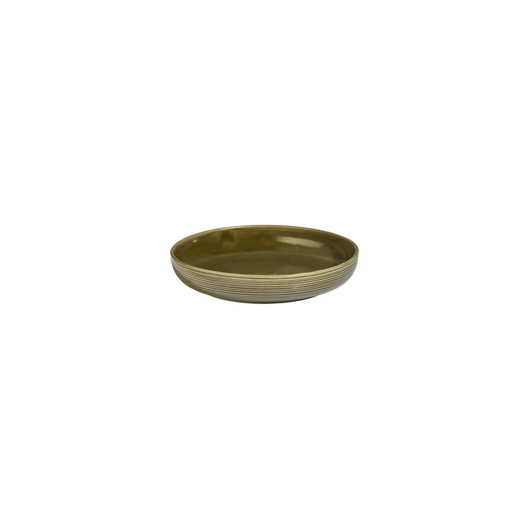 Turgla T-HLBBCP19CK-6 Bamboo Deep Plate, 7.5" Round Green Porcelain, 24 oz, Deep Rim Design