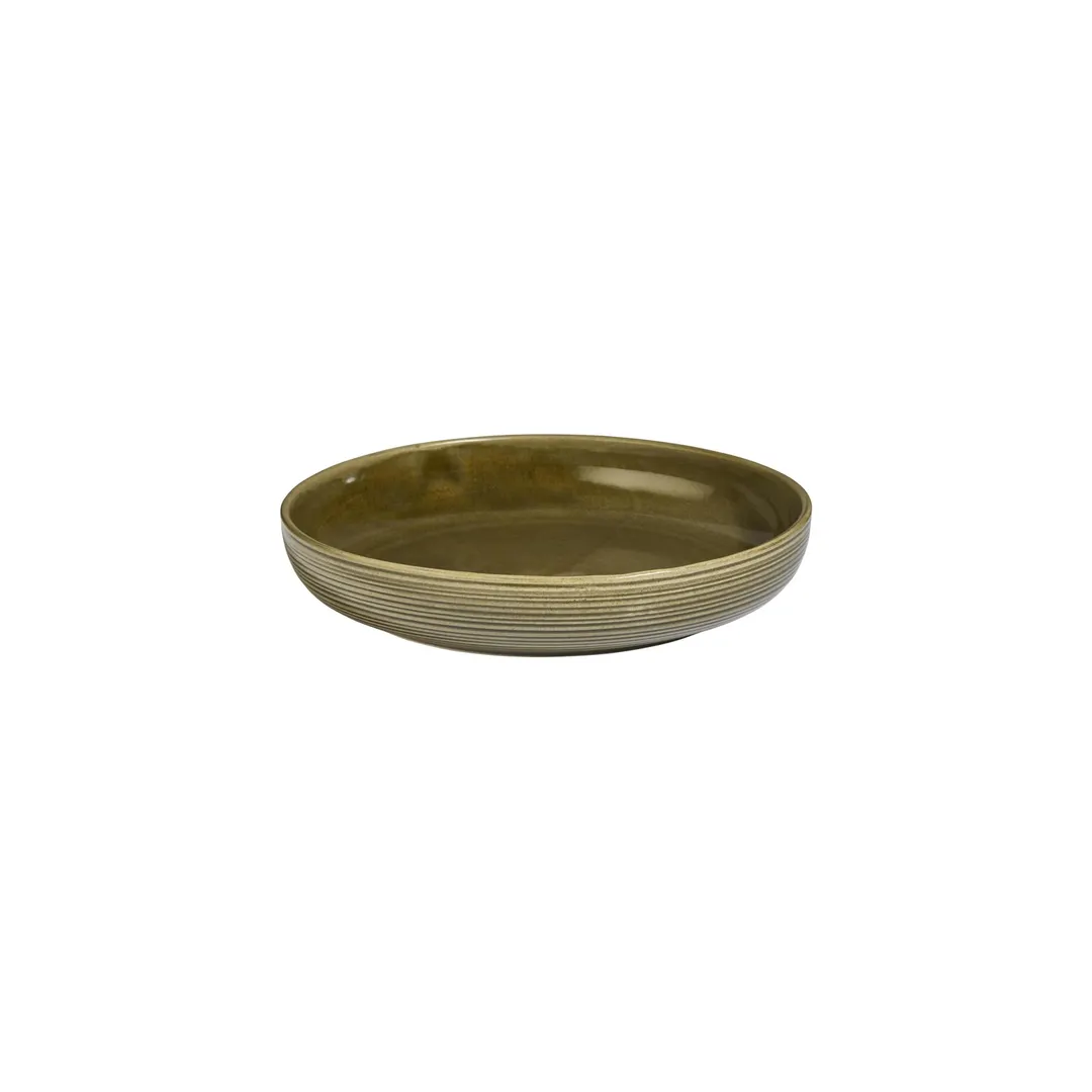 Turgla T-HLBBCP26CK-6 Bamboo Deep Plate, 10.25" Round Green Porcelain, Deep Rim, 59 oz Capacity