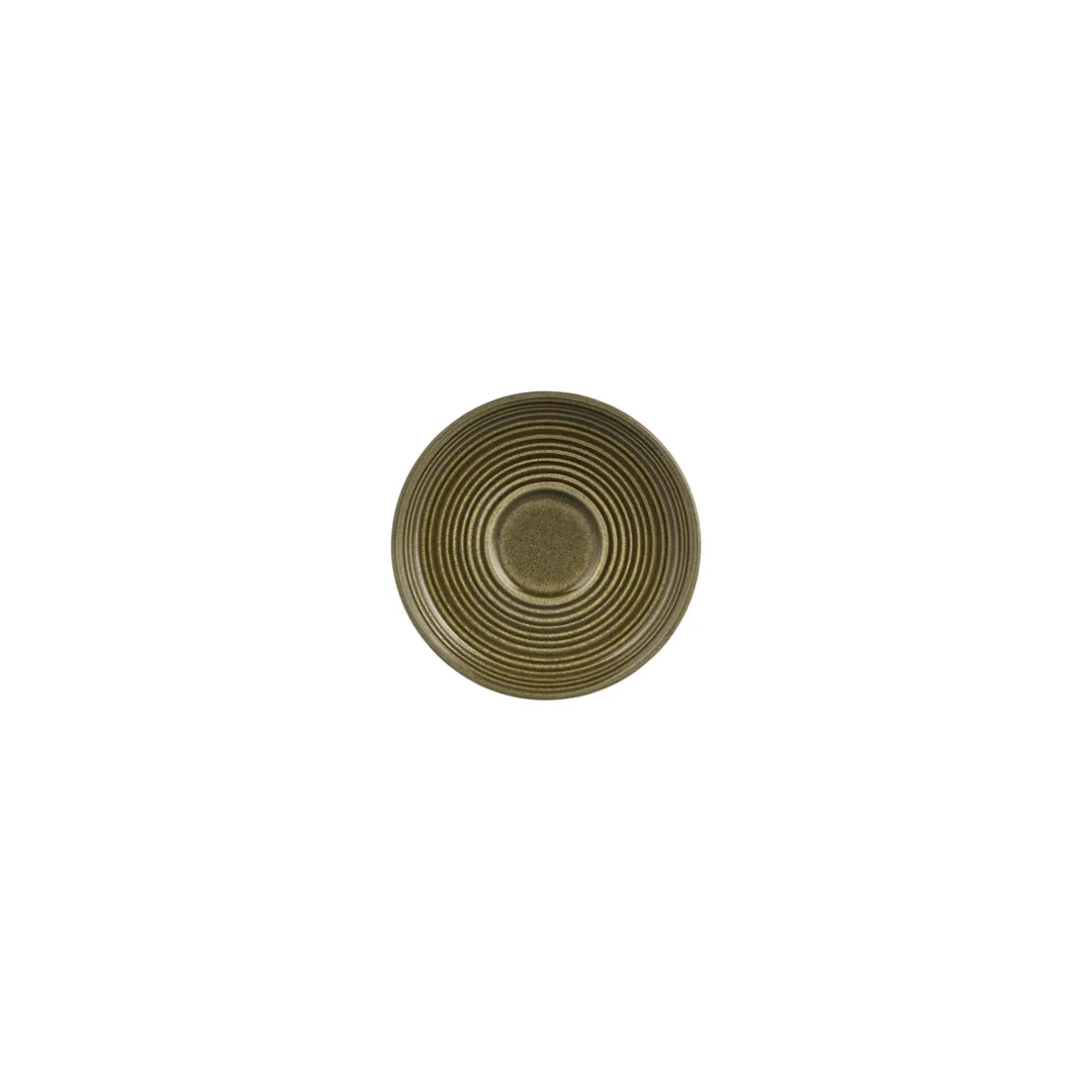 Turgla T-HLBBSM01KT-24 Bamboo Saucer, 5" Diameter Round Porcelain, Green Finish - 1/Each