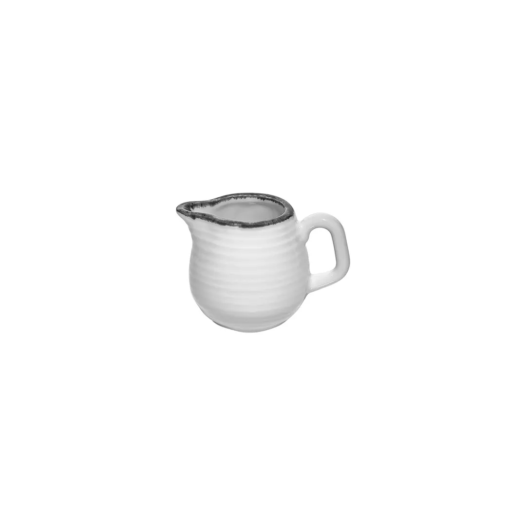 Turgla T-HLBLA01ST-12 Creamer Pitcher, 3.25" Diameter, 3 Oz Capacity, Black Porcelain with Handle