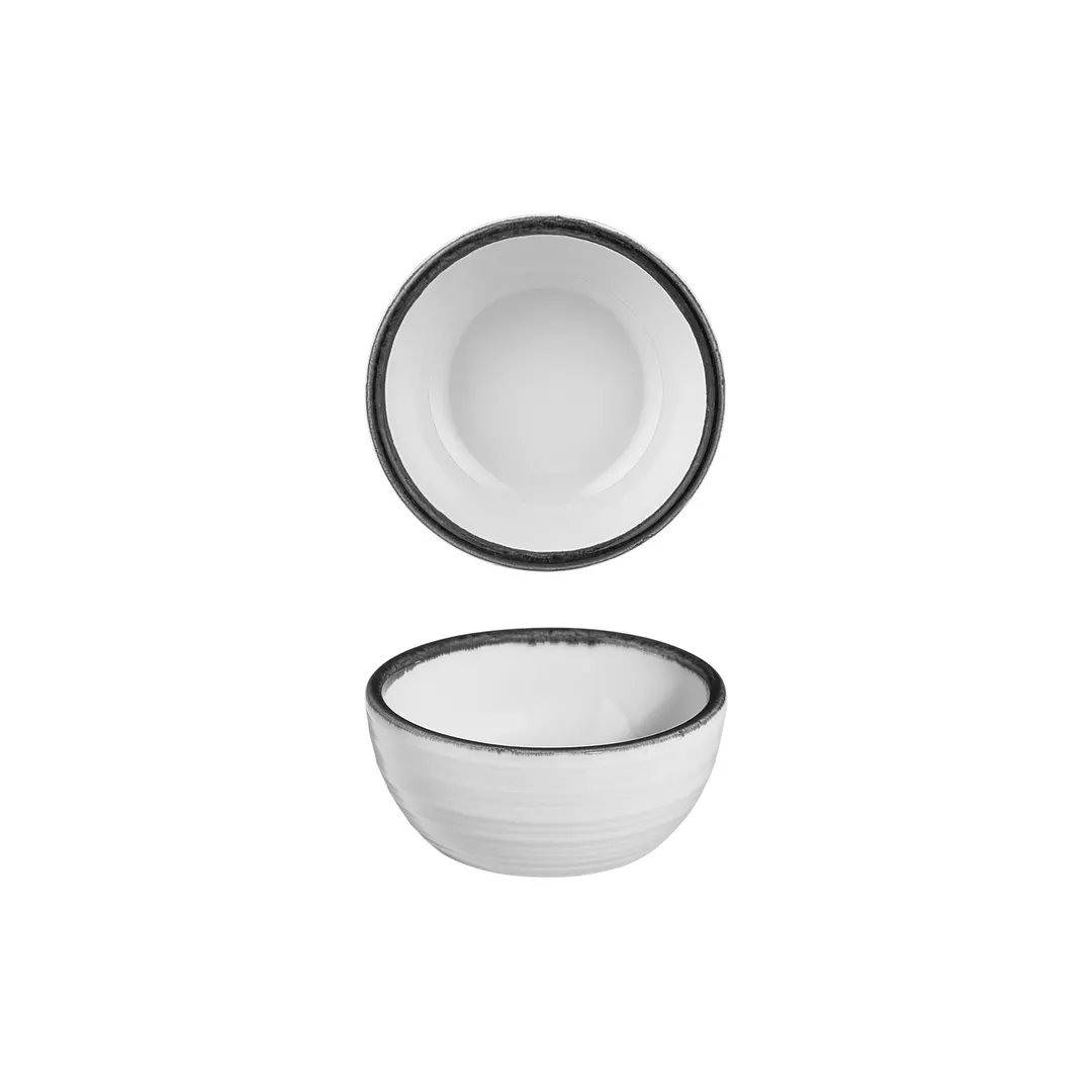 Turgla T-HLBLA07KS-24 Helix China Bowl, 3" Diameter, 2 Oz Capacity, Black Porcelain
