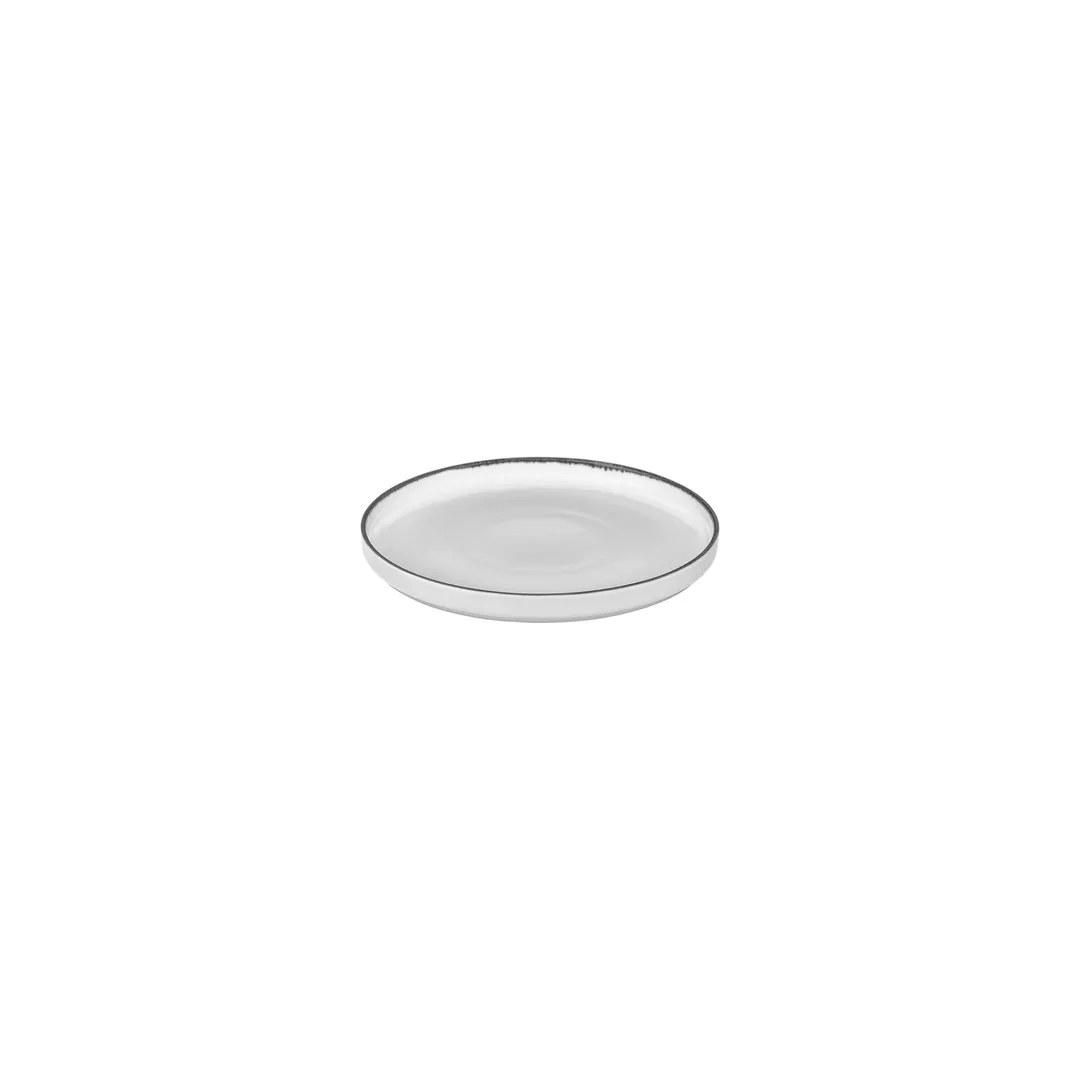 Turgla T-HLBLA16RD-6 Helix Round China Plate, 6.25" Diameter, Black Porcelain Dinnerware