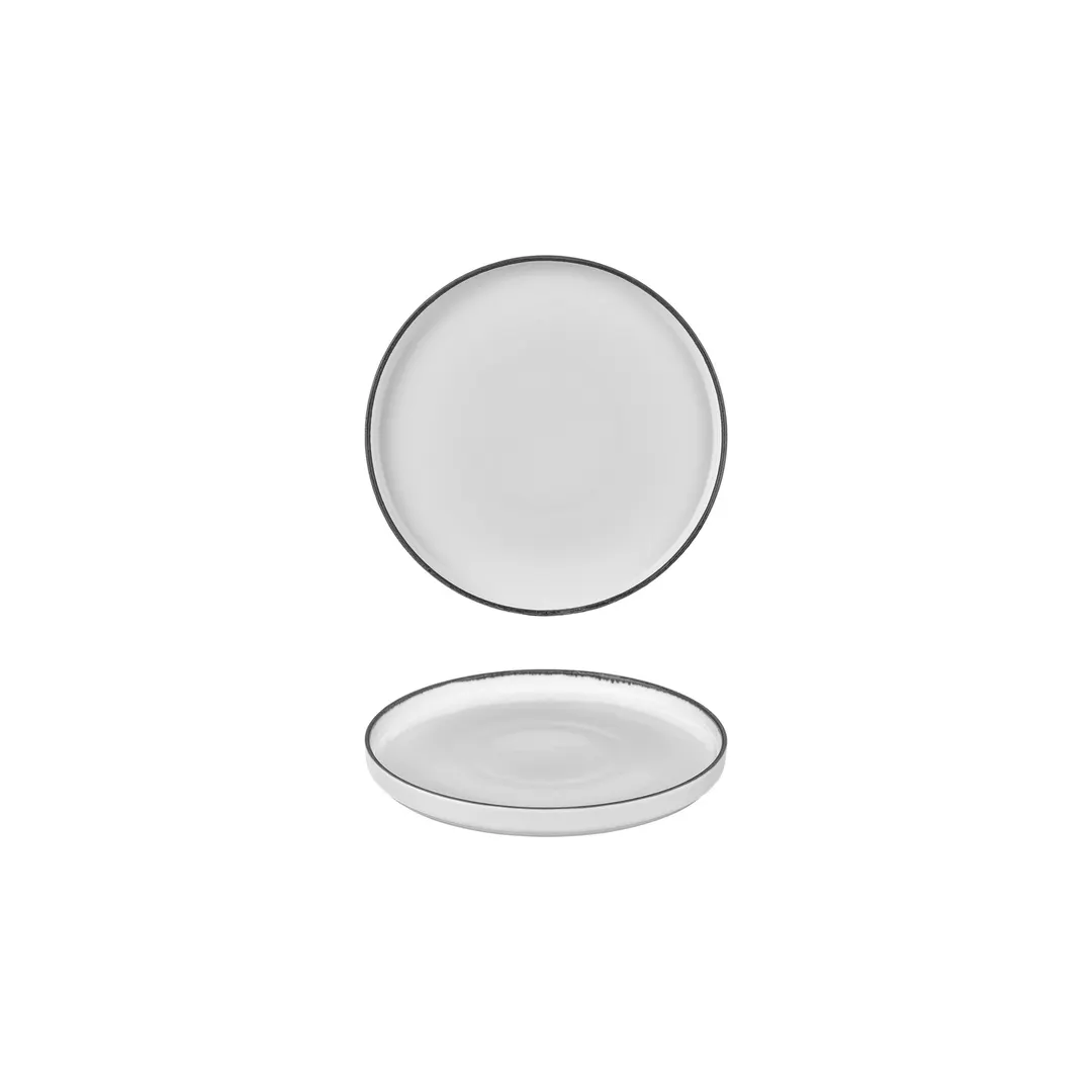 Turgla T-HLBLA16RD-6 Helix Round China Plate, 6.25" Diameter, Black Porcelain Dinnerware