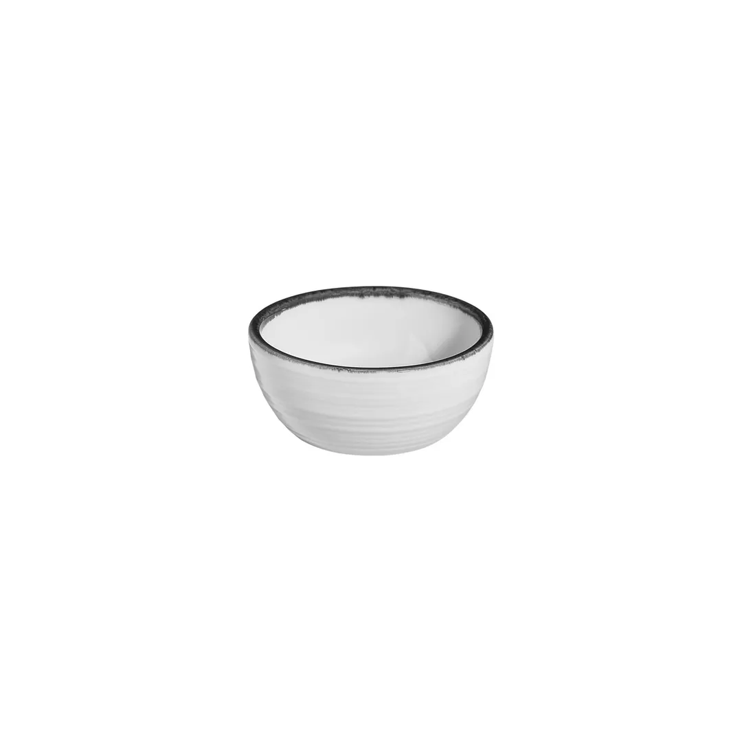Turgla T-HLBLA95KS-24 Helix Round Bowl, 4" Diameter, 5 oz Capacity, Black Porcelain, General Usage