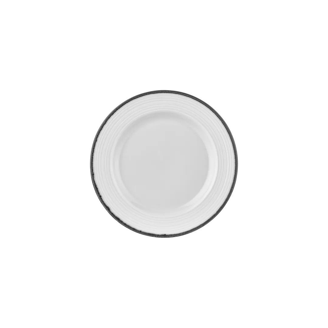Turgla T-HLBLAGT24DZ-12 Helix Round 9.5" Porcelain Dinner Plate, Black Finish, 9.5" Diameter