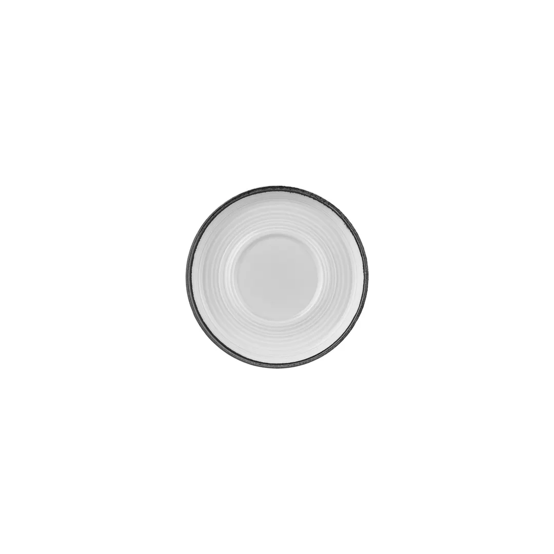 Turgla T-HLBLASM01CPT-24 Helix Round Porcelain Saucer, 6" Diameter Black Finish