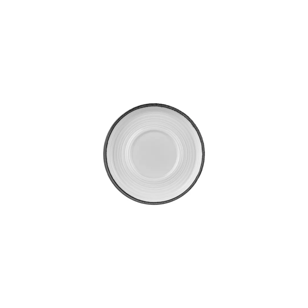 Turgla T-HLBLASM01CPT-24 Helix Round Porcelain Saucer, 6" Diameter Black Finish