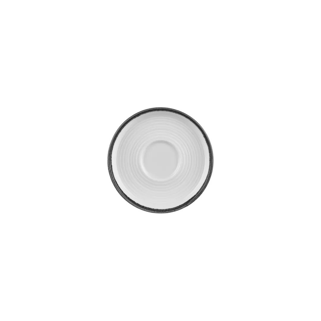 Turgla T-HLBLASM01CT-24 Helix Round Porcelain Saucer, 6" Diameter, Black Finish