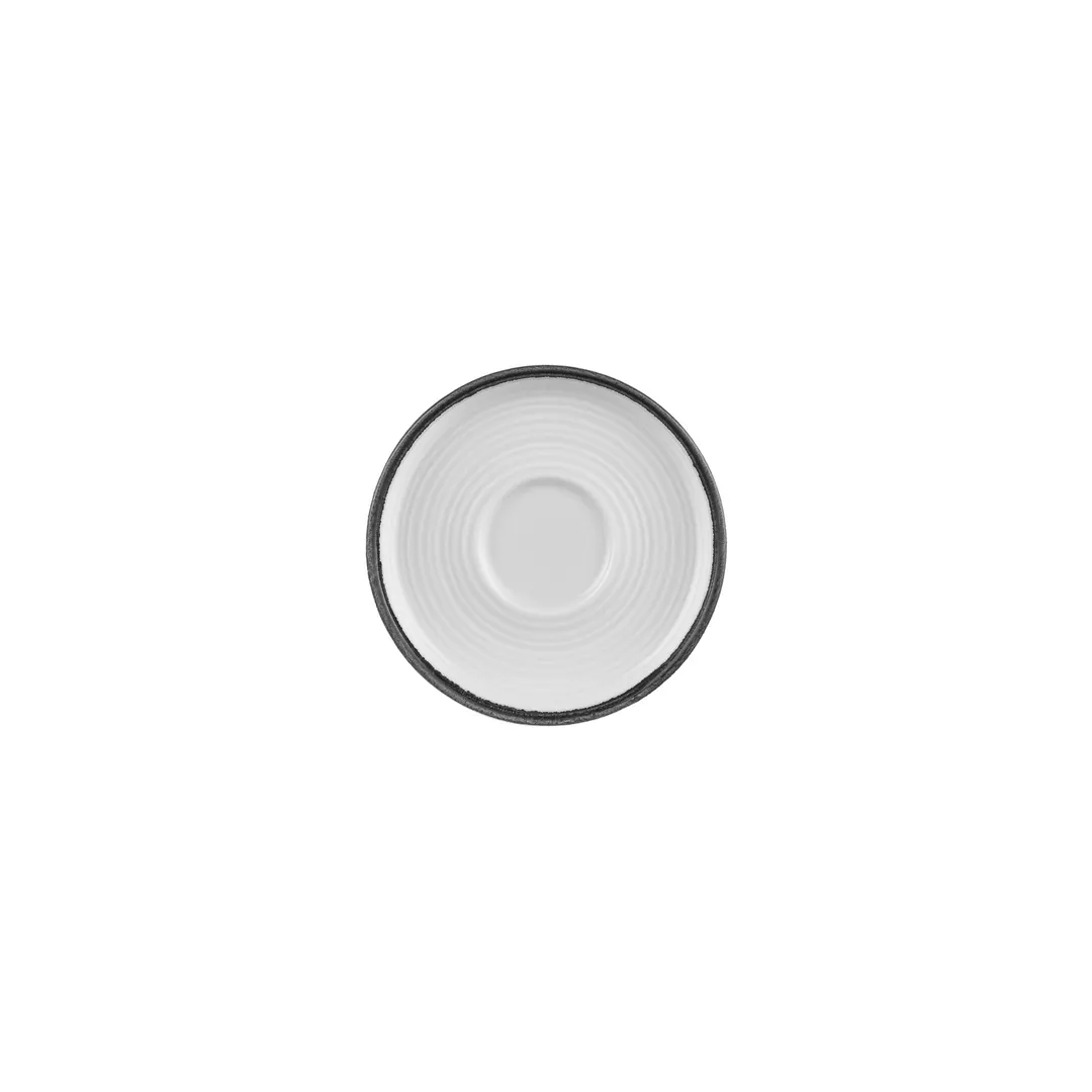 Turgla T-HLBLASM01CT-24 Helix Round Porcelain Saucer, 6" Diameter, Black Finish