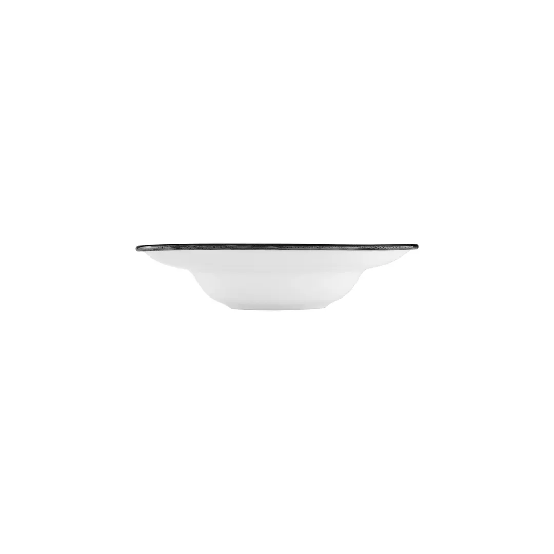 Turgla T-HLBLAZT27CK-6 Helix Deep Round Plate, 10.75" Diameter, 17 oz Black Porcelain Dinnerware