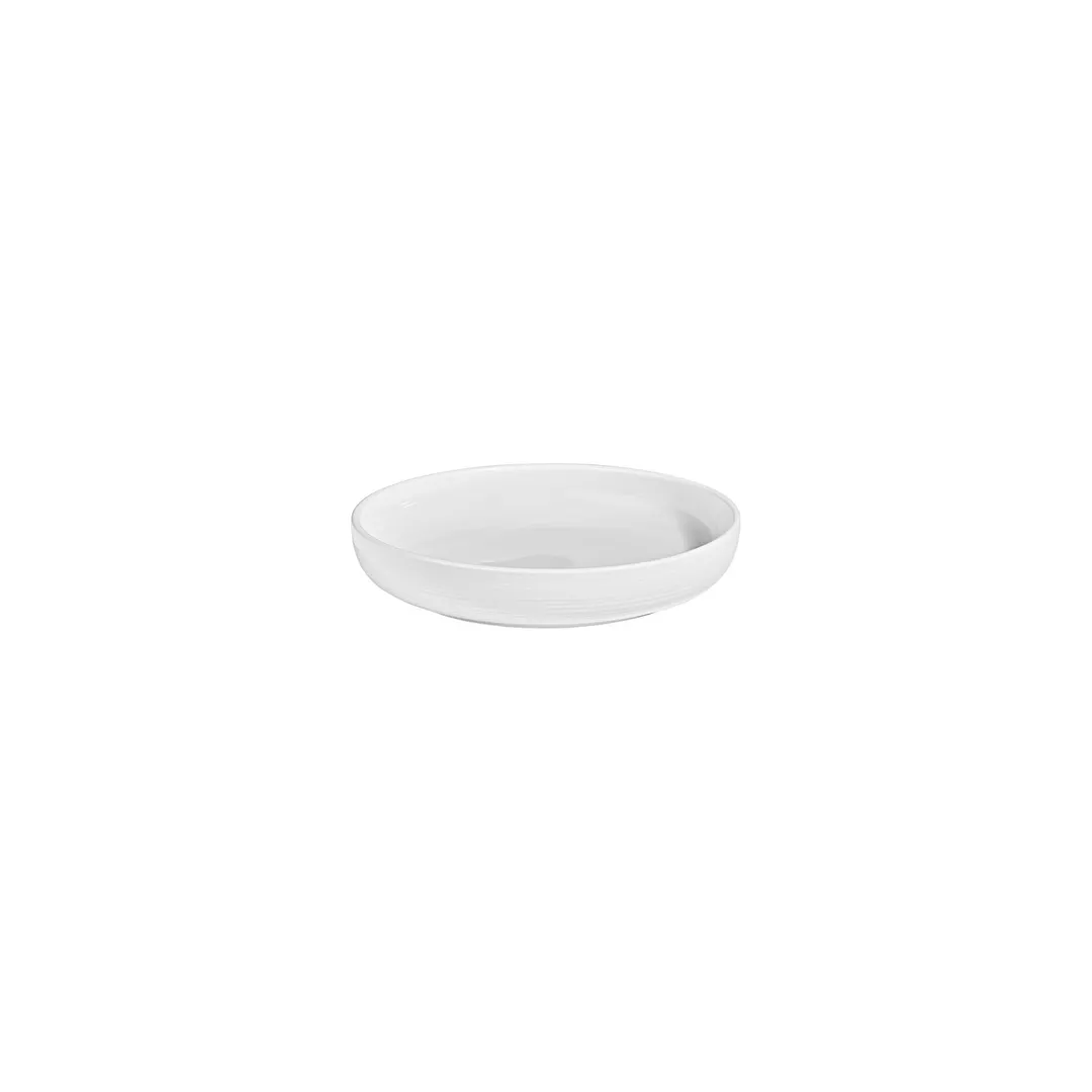 Turgla T-HLCP19CK-6 Helix Deep Round Plate, 7.75" Diameter, 24 oz Capacity, Warm White Porcelain