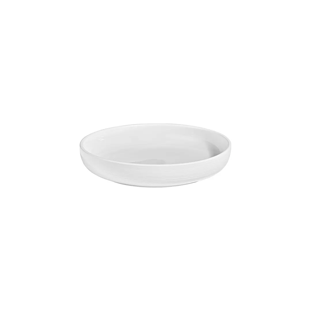 Turgla T-HLCP26CK-6 Helix Deep Round Plate, 10.25" Warm White Porcelain, 59 oz Capacity