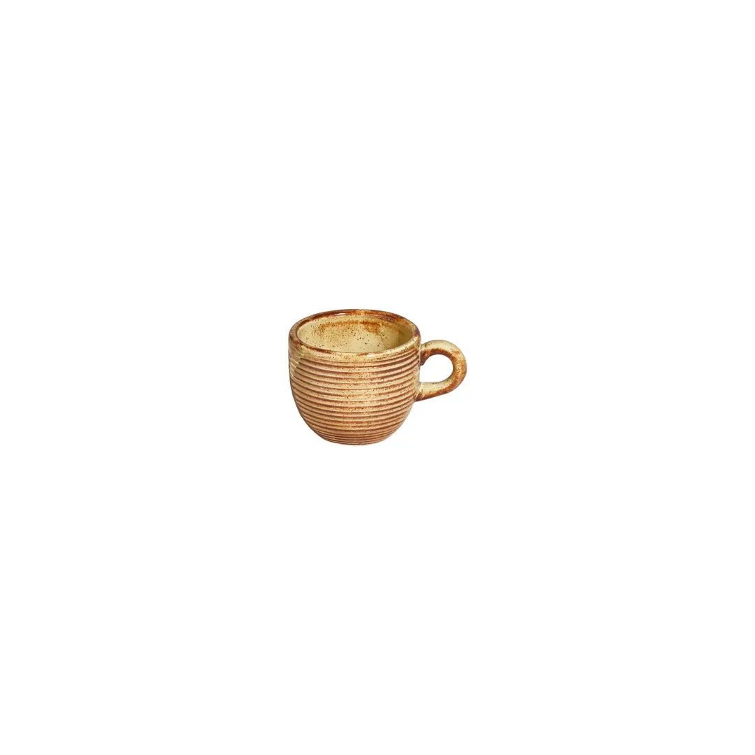 Turgla T-HLDN01KF-12 Dune Espresso Cup, 2.25" Diameter, 3 oz Capacity, Round Orange Porcelain