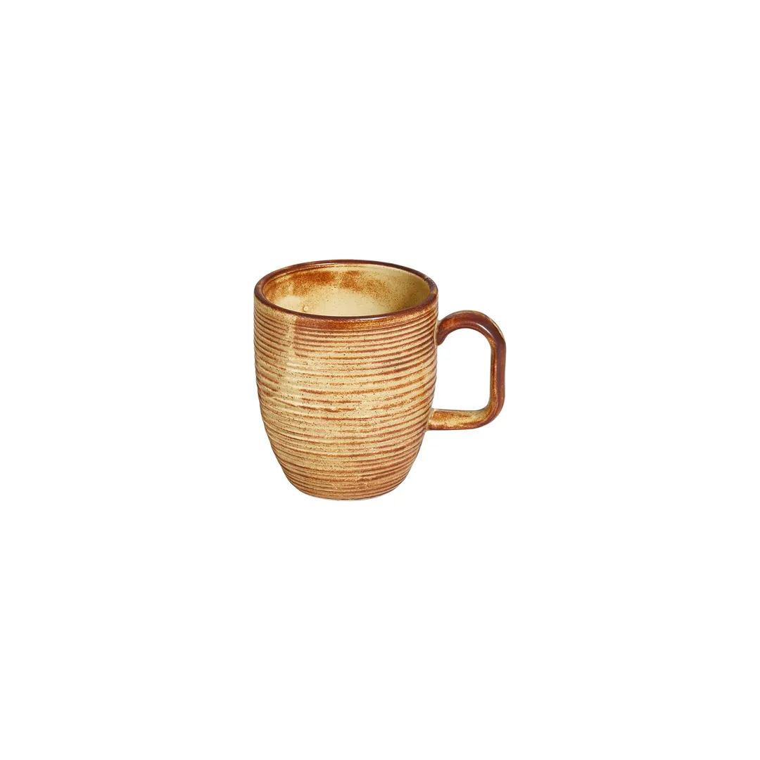 Turgla T-HLDN01MUG-6 Dune China Mug, 3.25" Diameter, 11 Oz Capacity, Round Porcelain, Orange Finish