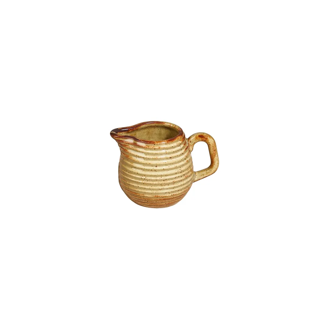 Turgla T-HLDN01ST-12 Dune Creamer Pitcher, 3 oz (0.09 qt) 3.25" Round Orange Porcelain with Handle