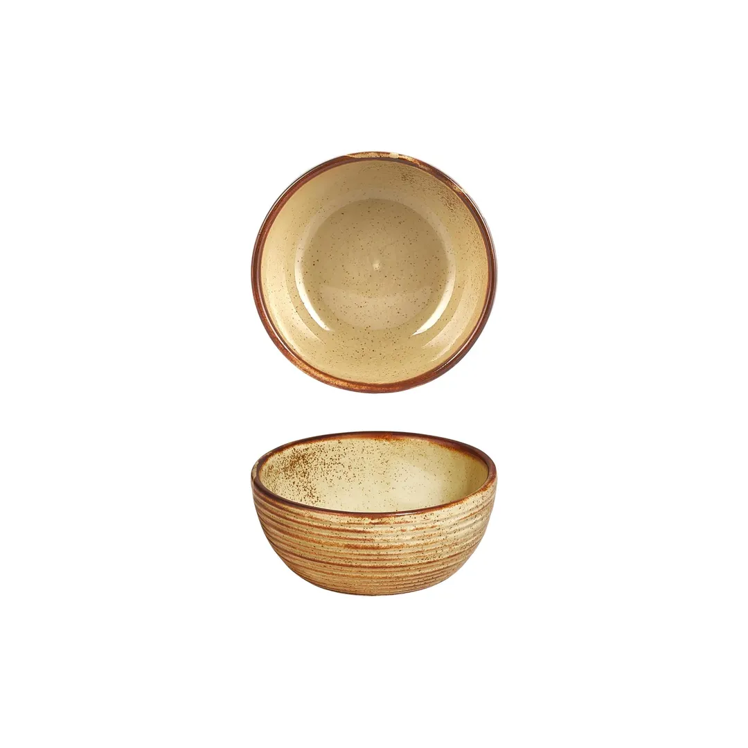Turgla T-HLDN07KS-24 Dune Round Porcelain Bowl, 2 oz (2.75" Dia), Orange, 3" Size