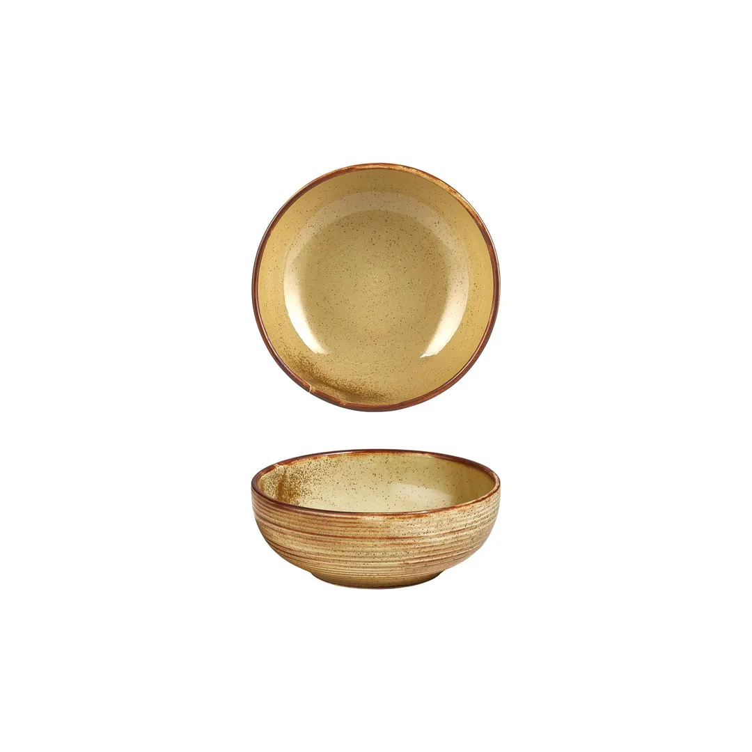 Turgla T-HLDN16KS-12 Round Porcelain Bowl, 6.25" Diameter, 25 oz Capacity, Orange
