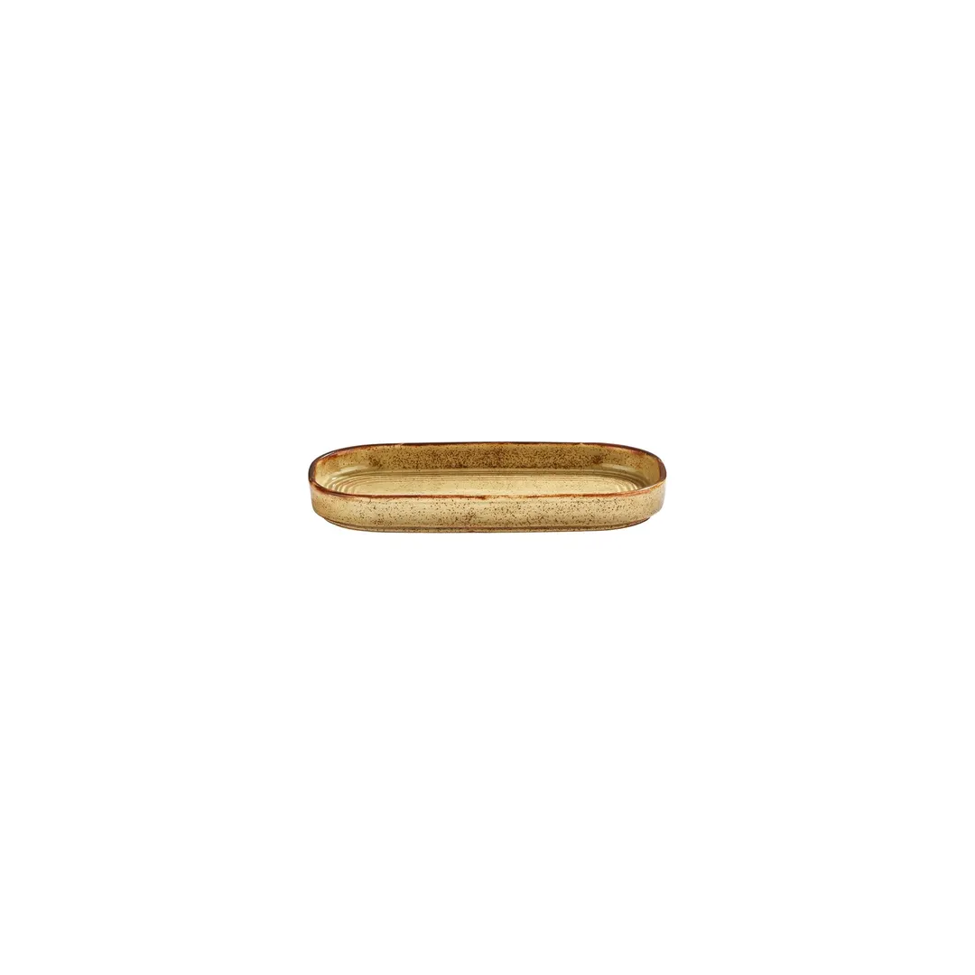 Turgla T-HLDN205OV-12 Oval Porcelain Platter, 8" Long Side x 4" Short Side, Orange Dune Finish