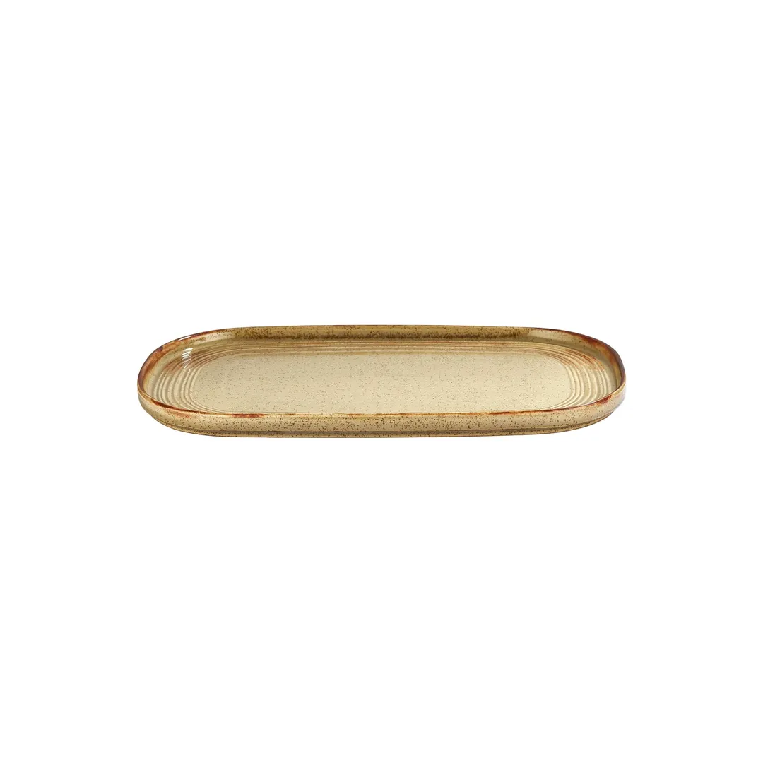 Turgla T-HLDN34OV-6 Dune Oval Porcelain Platter, 13.5" W x 9" D, Orange Finish