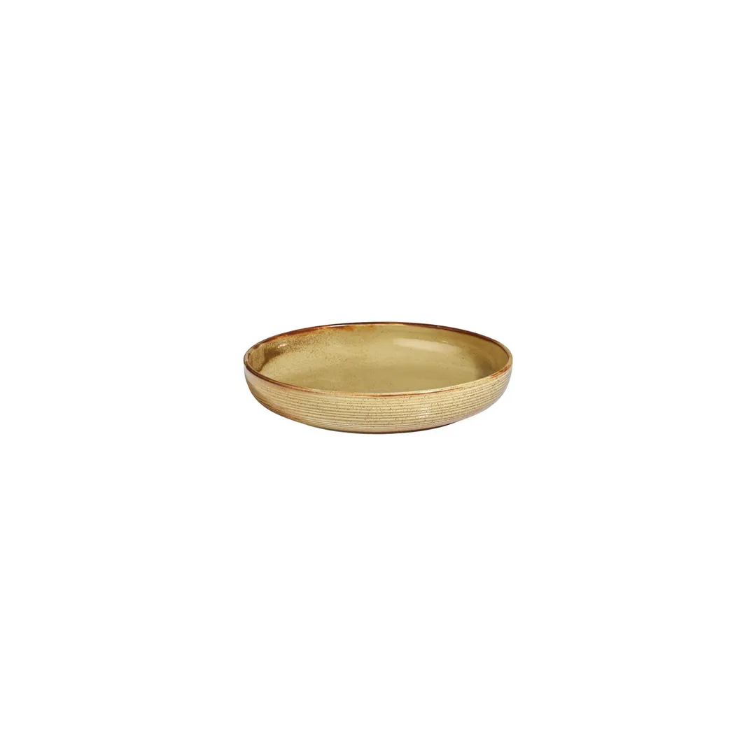 Turgla T-HLDNCP19CK-6 Dune Deep Round Plate, 7.75" Diameter, 24 oz Orange Porcelain with Deep Rim