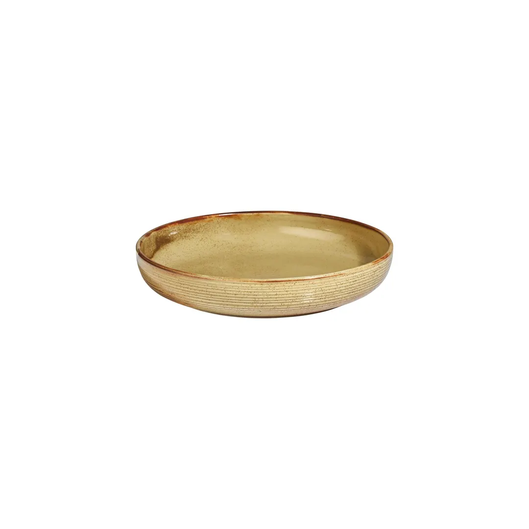 Turgla T-HLDNCP26CK-6 Dune Deep Round Plate, 10.25" Diameter, 59 oz Porcelain, Vibrant Orange Finish