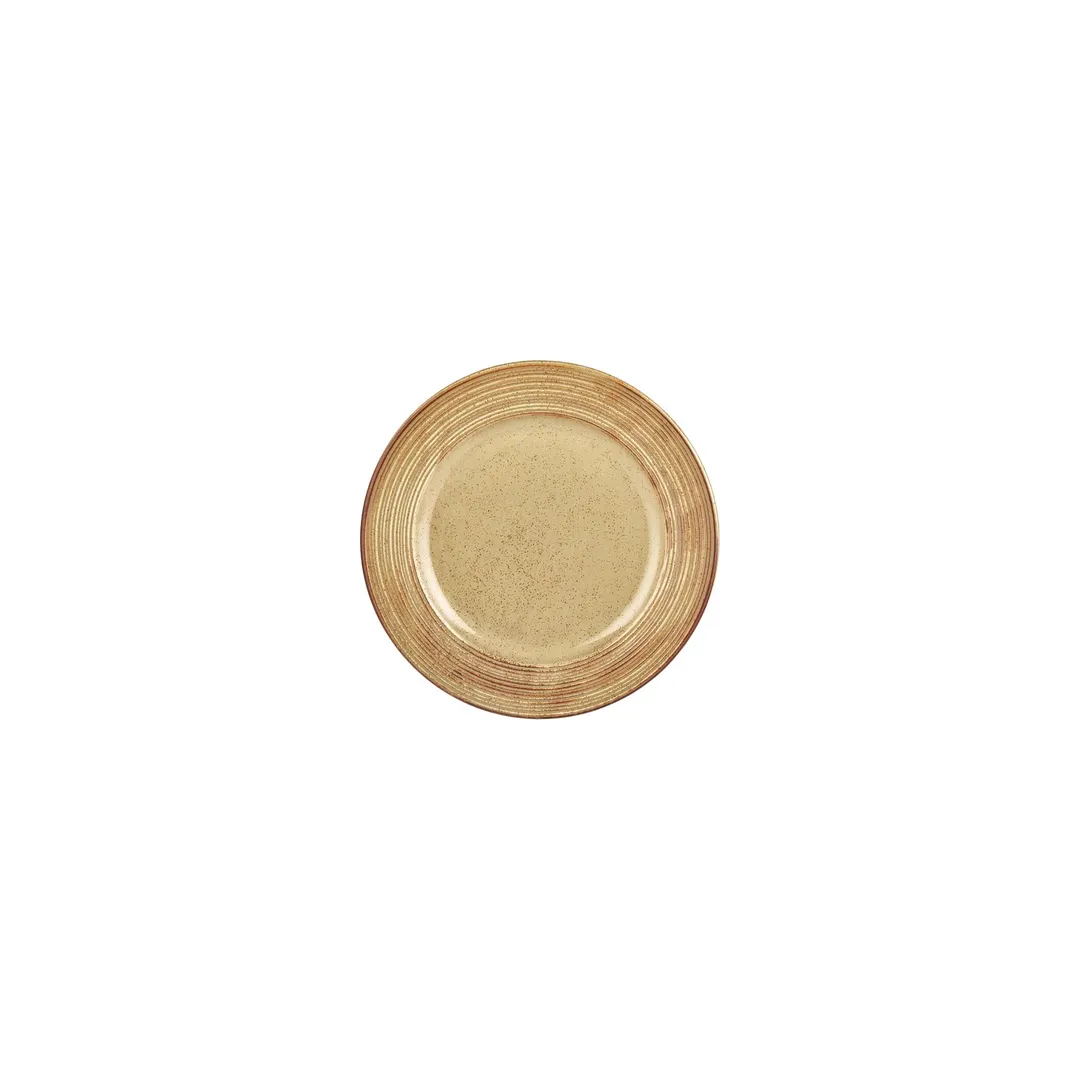Turgla T-HLDNGT18DZ-12 Dune Round 7" Porcelain Dinner Plate, Vibrant Orange Finish