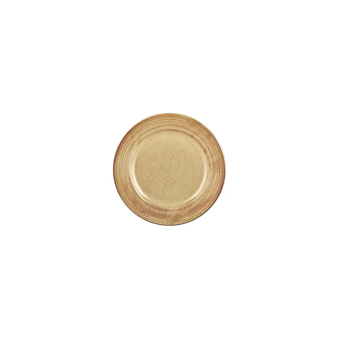 Turgla T-HLDNGT18DZ-12 Dune Round 7" Porcelain Dinner Plate, Vibrant Orange Finish