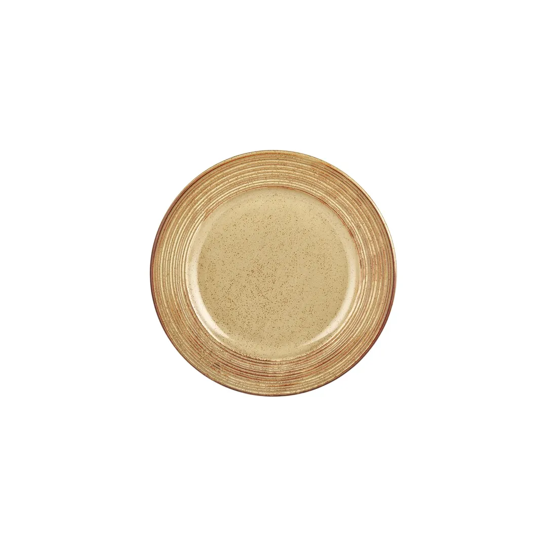 Turgla T-HLDNGT24DZ-12 Dune Round 9.5" Porcelain Dinner Plate, Vibrant Orange Finish