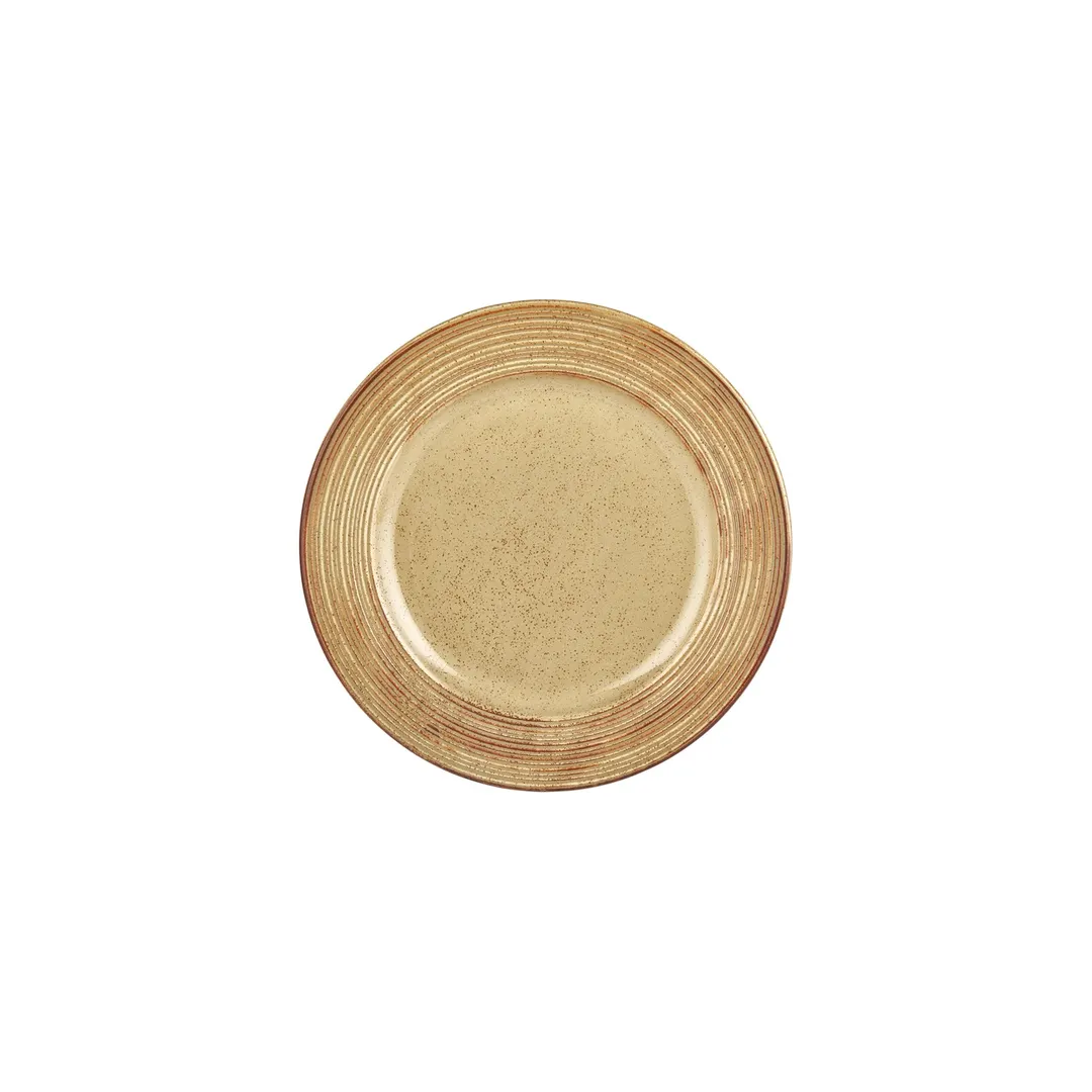 Turgla T-HLDNGT24DZ-12 Dune Round 9.5" Porcelain Dinner Plate, Vibrant Orange Finish