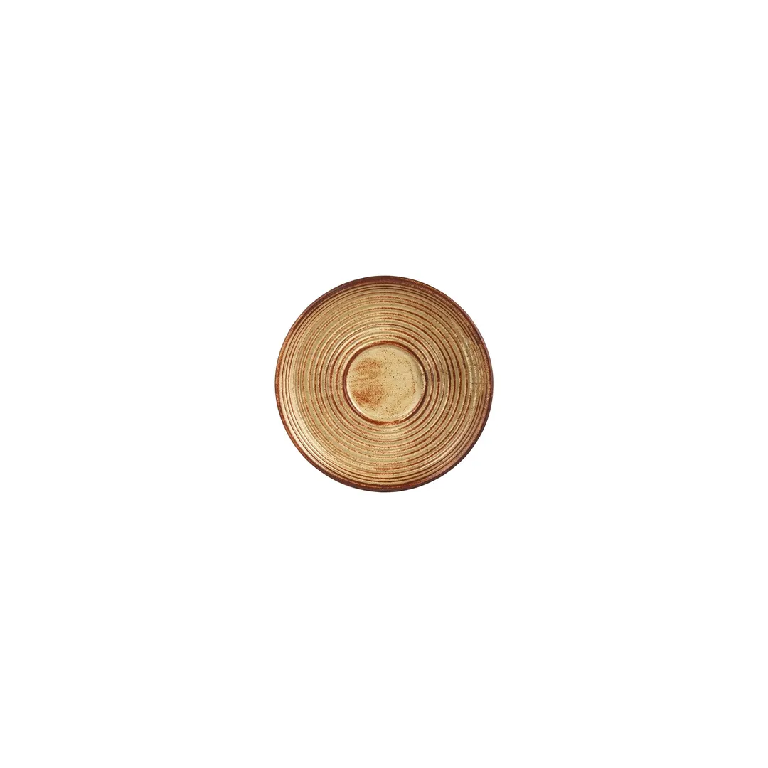 Turgla T-HLDNSM01KT-24 Dune Round Porcelain Saucer, 5" Diameter, Orange Finish - 1 Each