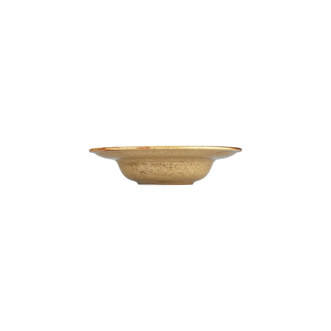 Turgla T-HLDNZT25CK-6 Dune Round Plate, 9.75" Diameter, 14 oz, Orange Porcelain, Deep Rim