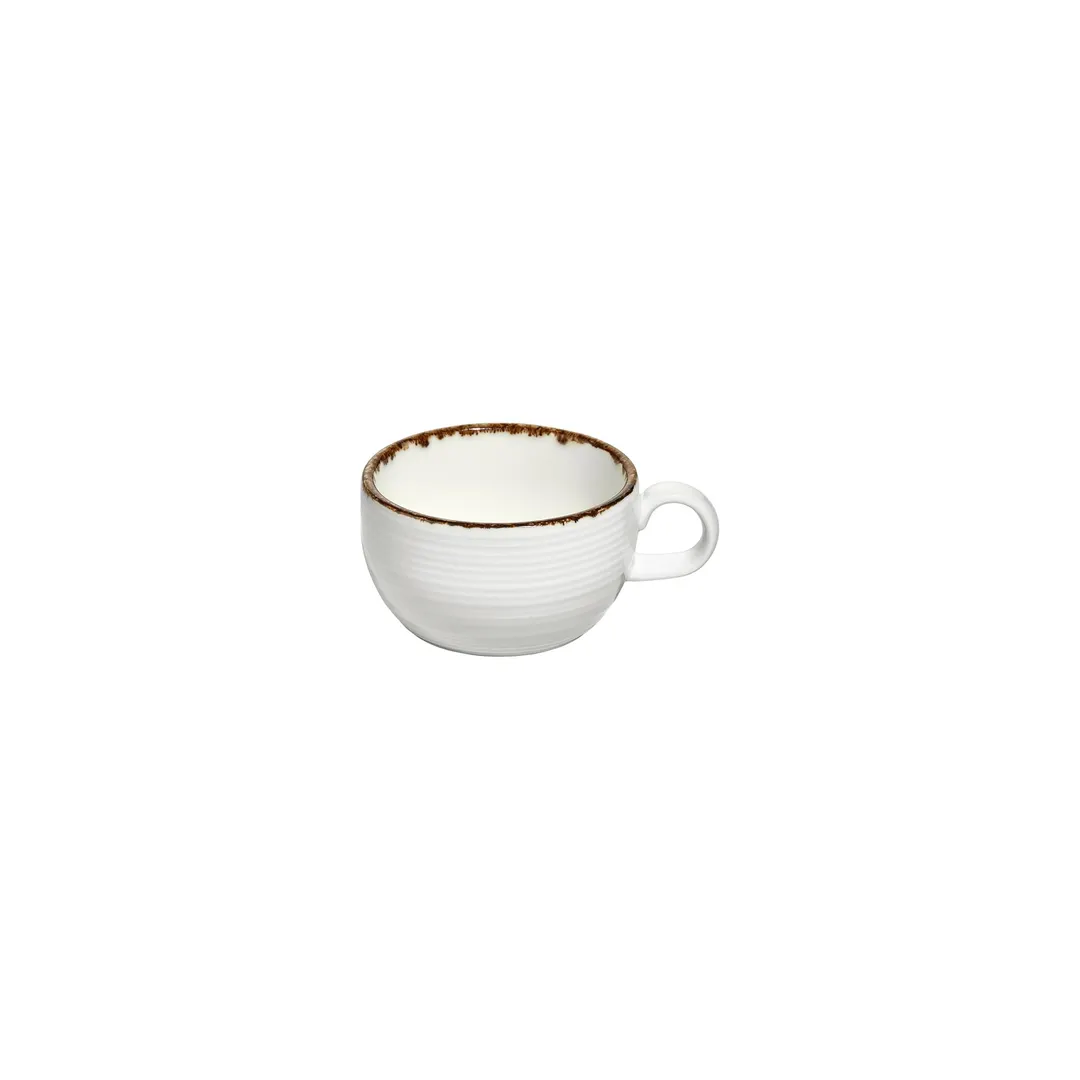 Turgla T-HLGL01CPF-12 Helix Gleam Cup, 4" Diameter, 9 oz Capacity, Round Brown Porcelain Tableware